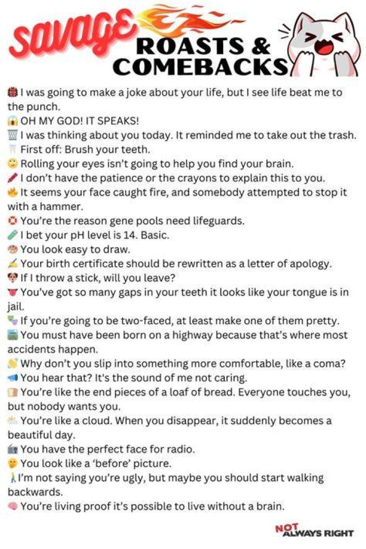 10 Roasts That Were A Scorching Savage Level 100 Funny roasts, Roast