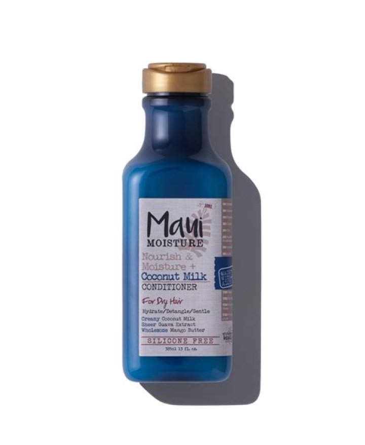 A bottle of maui moisture, one of the best conditioners for curly hair