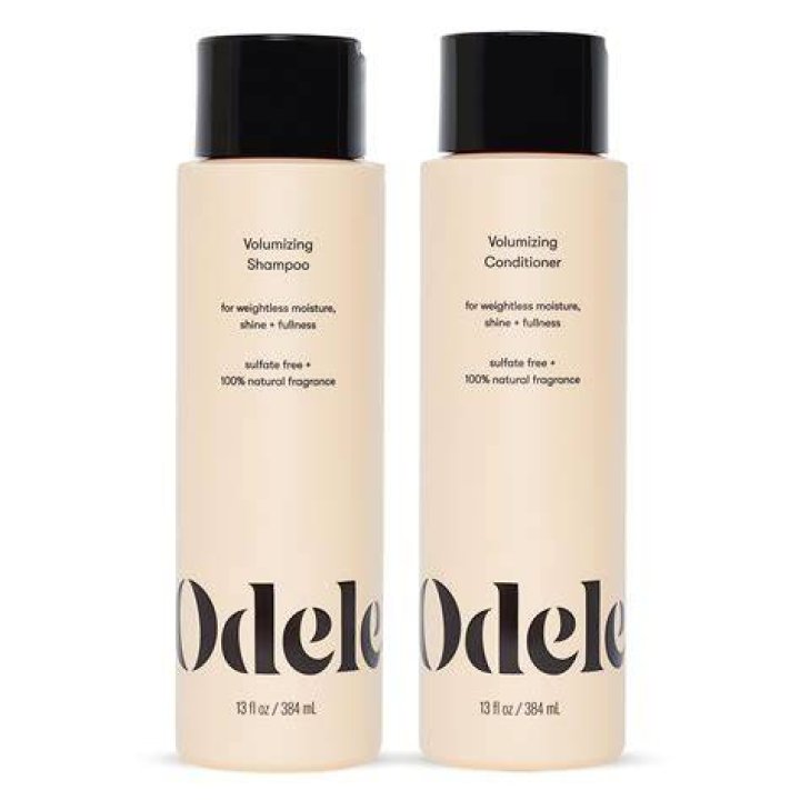 A bottle of odele volumizing conditioner for curly hair