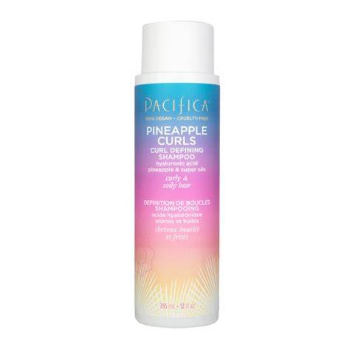 A bottle of pacifica pineapple conditioner for curly hair