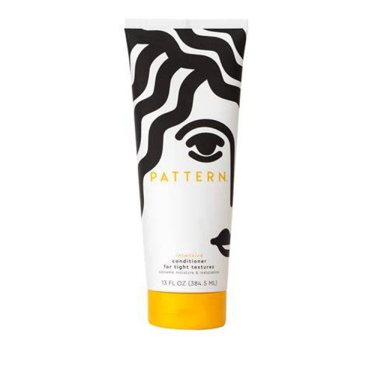 A bottle of pattern intensive conditioner for curly hair