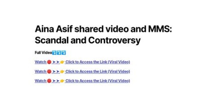 Aina Asif Leaked Video And MMS: Scandal And Controversy