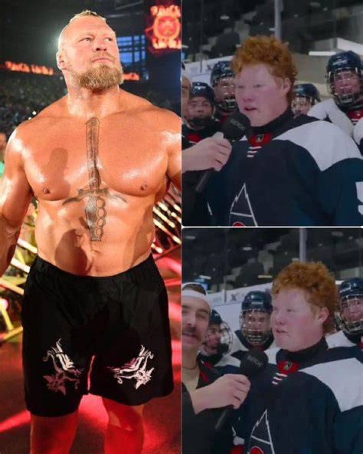 Brock Lesnar during a game between the Minnesota Vikings and the Atlanta Falcons on August 20, 2004 at The Georgia Dome in Atlanta, Georgia. (Photo by Scott Cunningham/Getty Images)