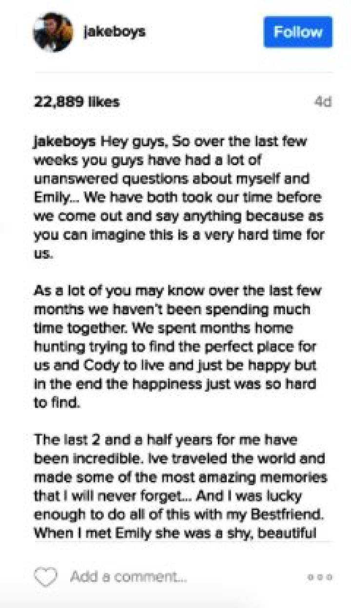 Emily Canham No More Single After Breaking Up With Boyfriend Jake Boys in 2017
