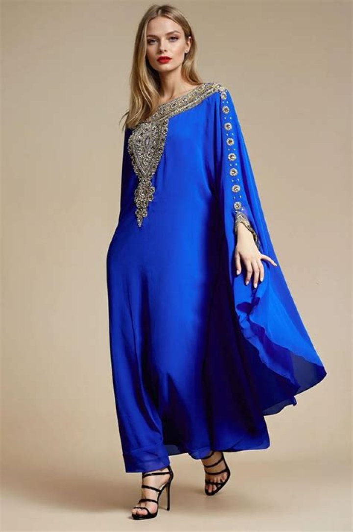 Fiza Arabic Abaya Caftan Gold Embellished Kaftan Dress Etsy
