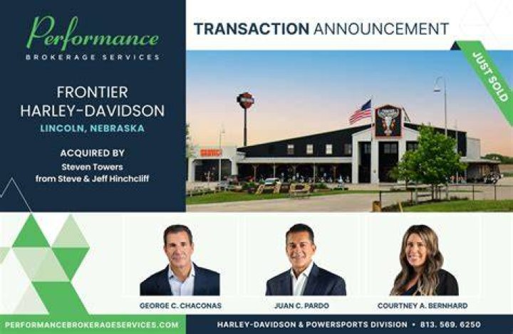 Frontier Harley-Davidson in Lincoln, Nebraska Sells with Help from George Chaconas of Performance Brokerage Services