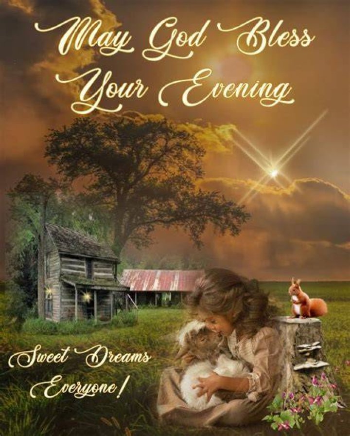 Girl & Lamb Evening Blessing Quote Pictures, Photos, and Images for
