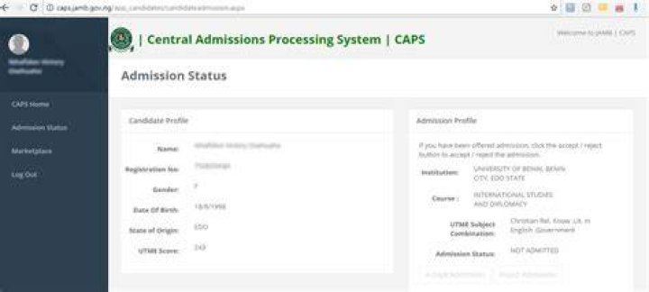 Jamb Caps Admission Checker How to Check Your Jamb Caps Admission