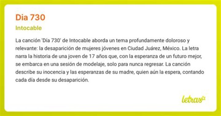 Lyrics & Translations of Día 730 by Intocable