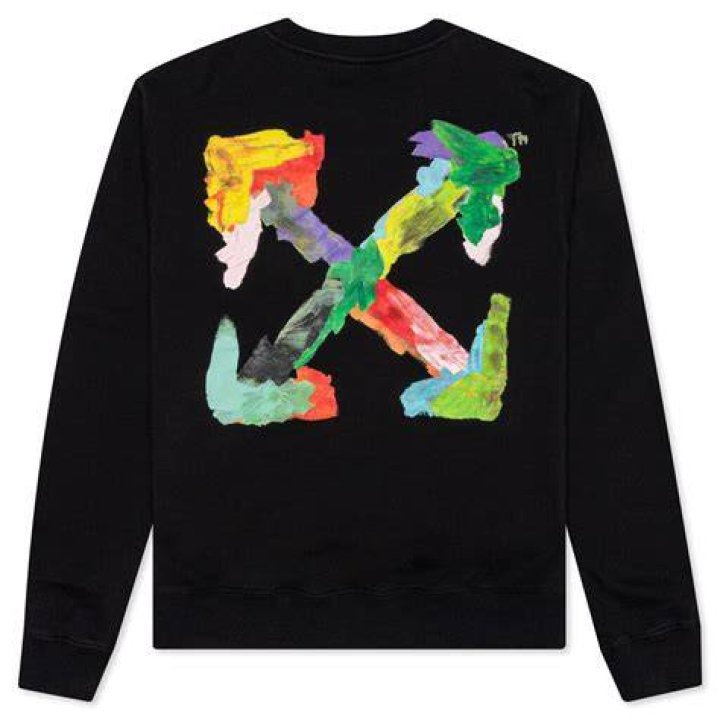 Offwhite Brush Arrow Slim Crewneck Sweatshirt In Black ModeSens
