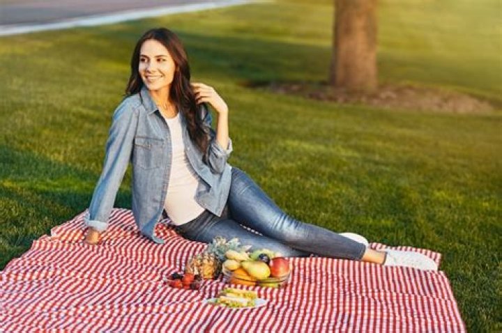 person sitting on picnic blanket overlooking mountains
