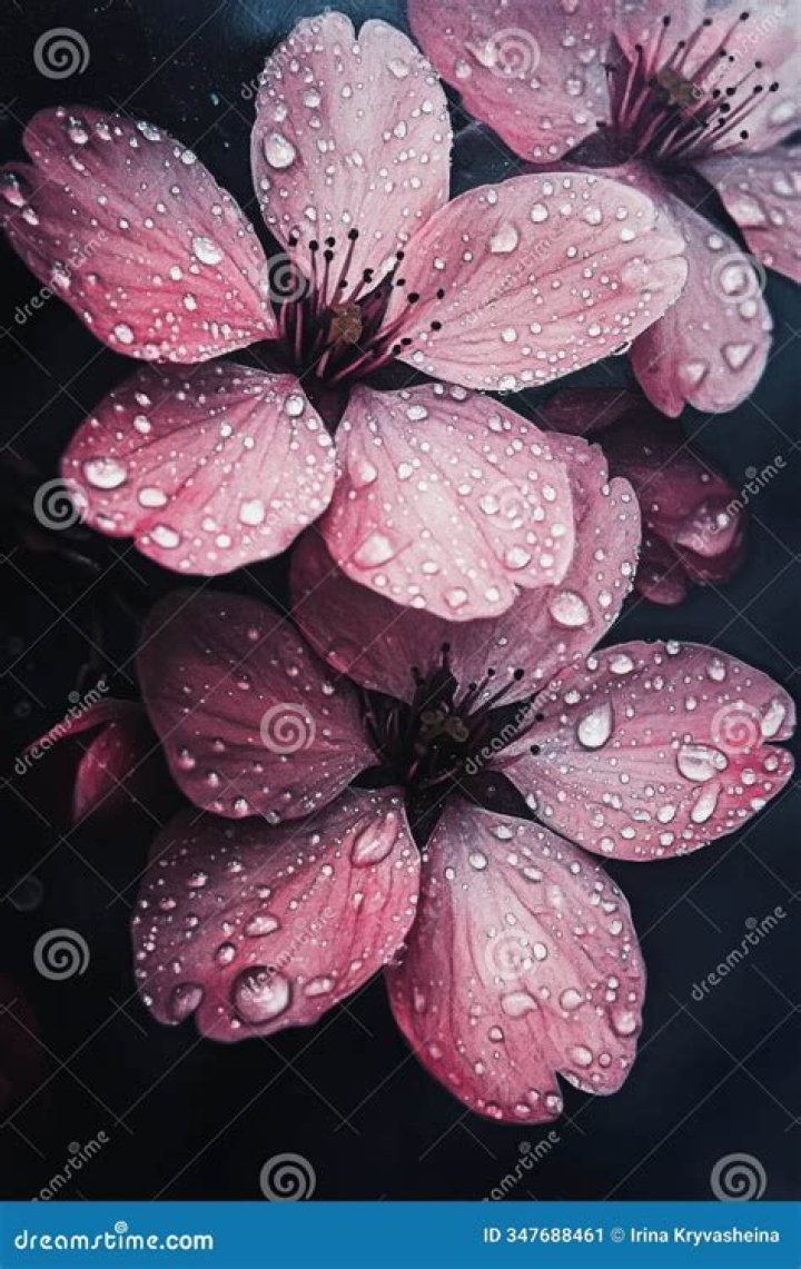 Raindrops on Blossoms A Stunning HD Wallpaper of Nature's Beauty