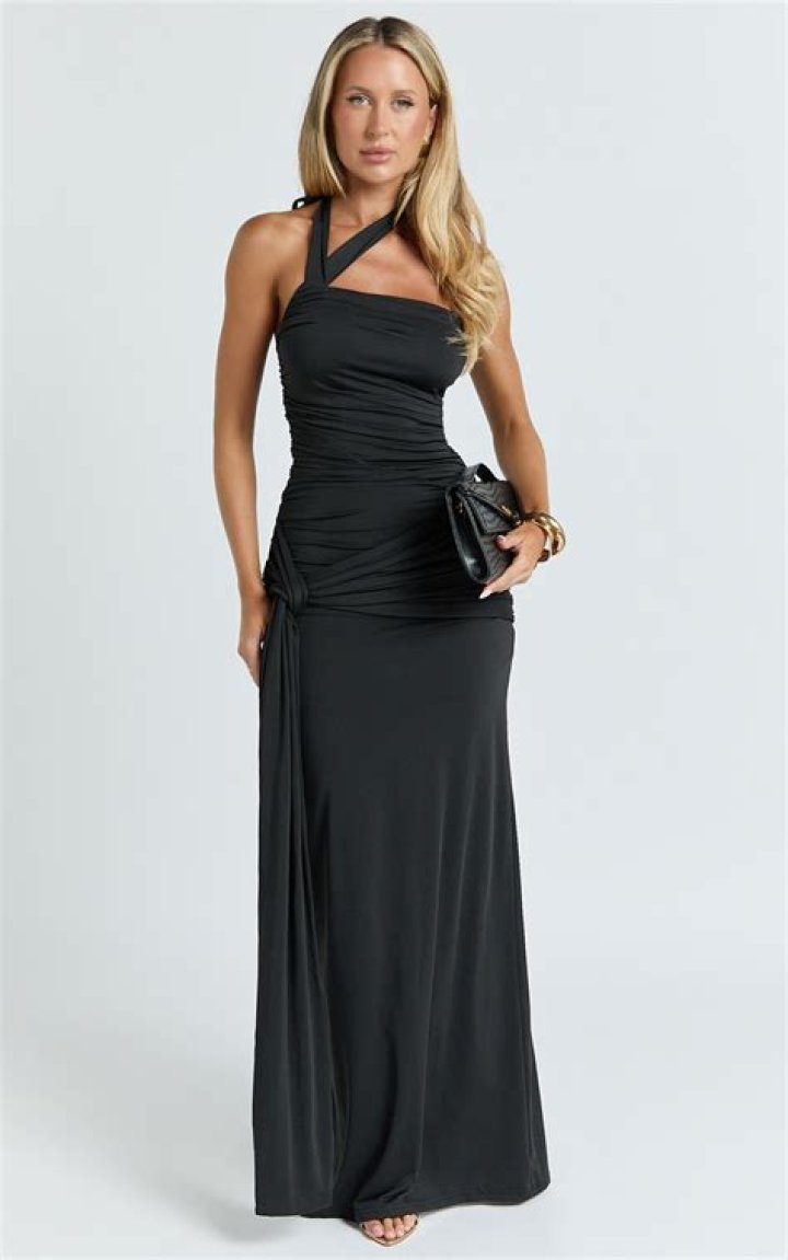 Sequential Dress In Black Showpo