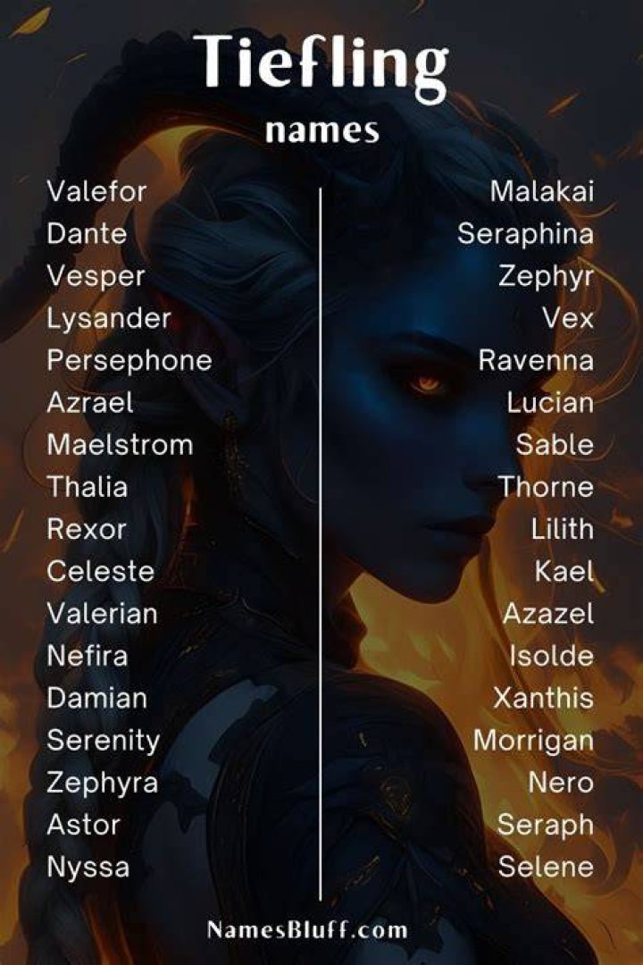 Tiefling Name Generator Tiefling Names for DnD(Dungeons & Dragons