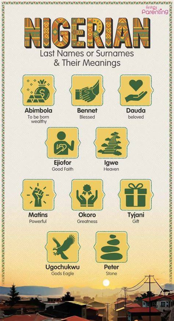 Top 135 Nigerian Surnames or Last Names With Meanings
