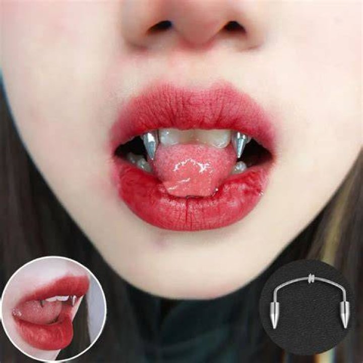 Vampire Smiley Dracula Nail Piercing Tiger Tooth Fangs Etsy