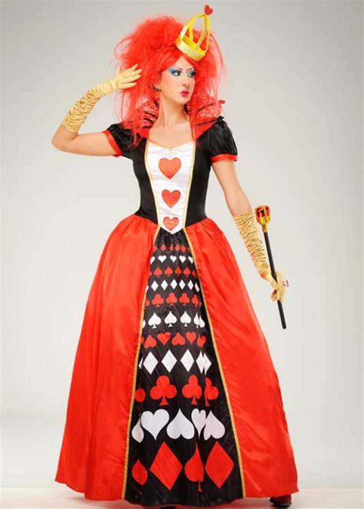 Womens Deluxe Long Red Queen Of Hearts Costume [85593QH] Struts